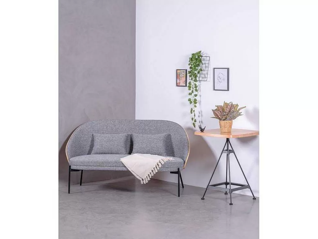 Mesa De Apoio*Vente-unique Mesa Alta Industrial Em Madeira De Faia E Aco Lacado (60X60Cm) - Amadeus - Faia Natural