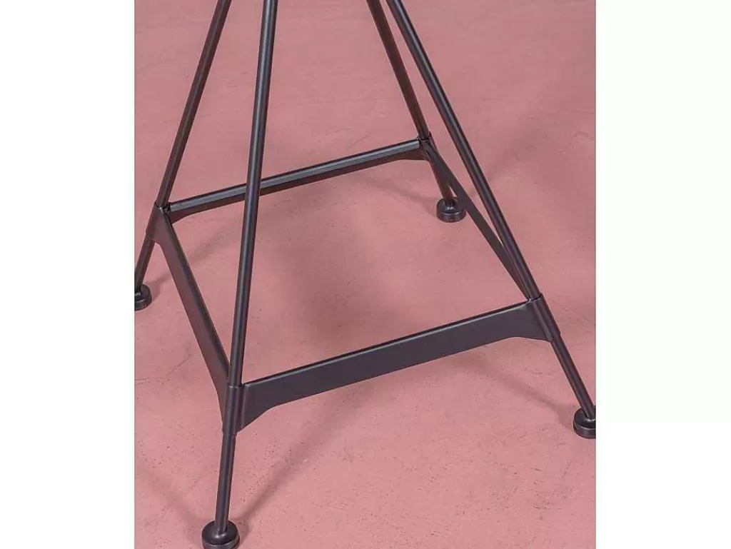 Mesa De Apoio*Vente-unique Mesa Alta Industrial Em Madeira De Faia E Aco Lacado (60X60Cm) - Amadeus - Faia Natural