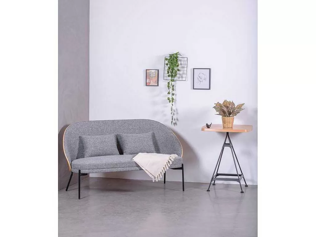 Mesa De Apoio*Vente-unique Mesa Alta Industrial Em Madeira De Faia E Aco Lacado (60X60Cm) - Amadeus - Faia Natural