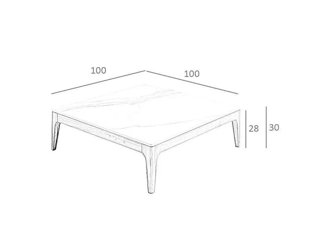 Mesa De Centro*Angel Cerda Mesa Cafe Quadrada Com Tampo De Calacatta Imitando Vidro De Marmore Sobre Estrutura De Madeira 2042