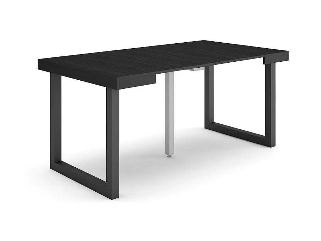 Mesa De Jantar*Skraut Home Mesa Consola Extensivel, 160, Para 8 Péssoas, Pés De Madeira, Preto