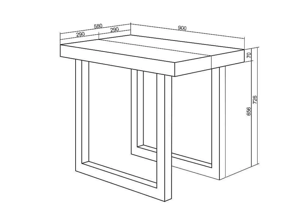 Mesa De Jantar*Skraut Home Mesa Consola Extensivel, 160, Para 8 Péssoas, Pés De Madeira, Preto