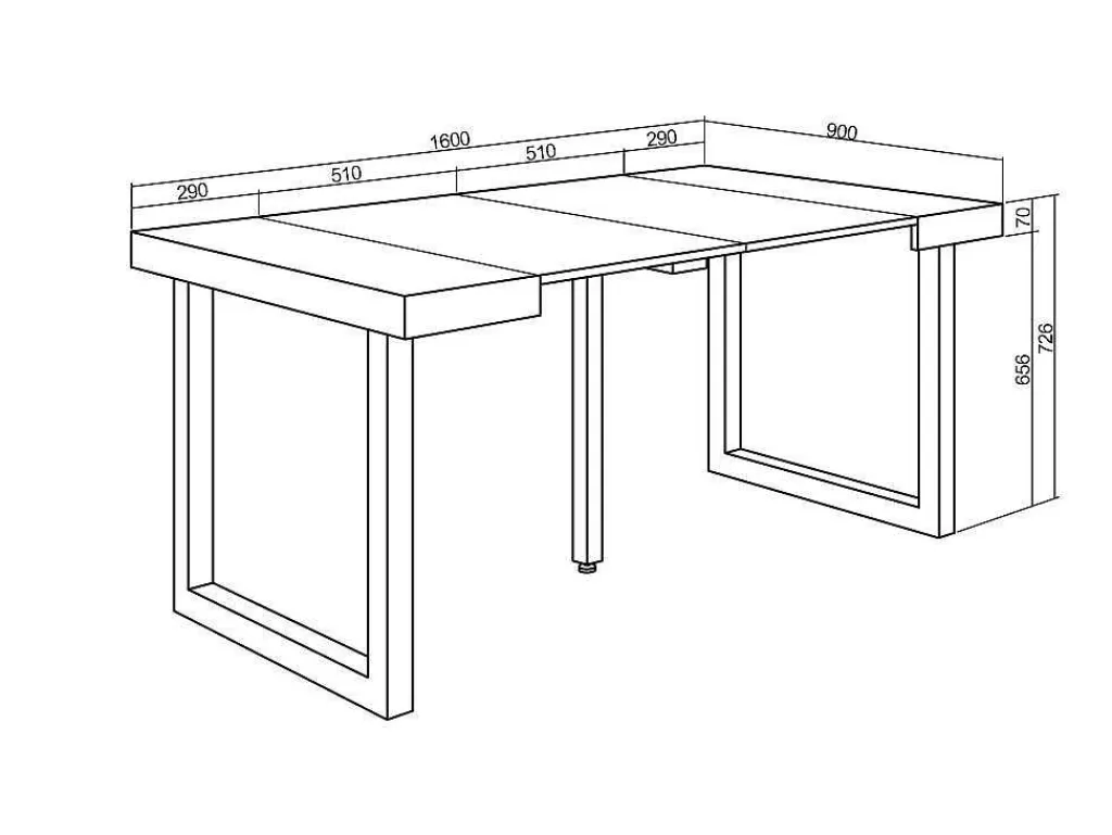 Mesa De Jantar*Skraut Home Mesa Consola Extensivel, 160, Para 8 Péssoas, Pés De Madeira, Preto