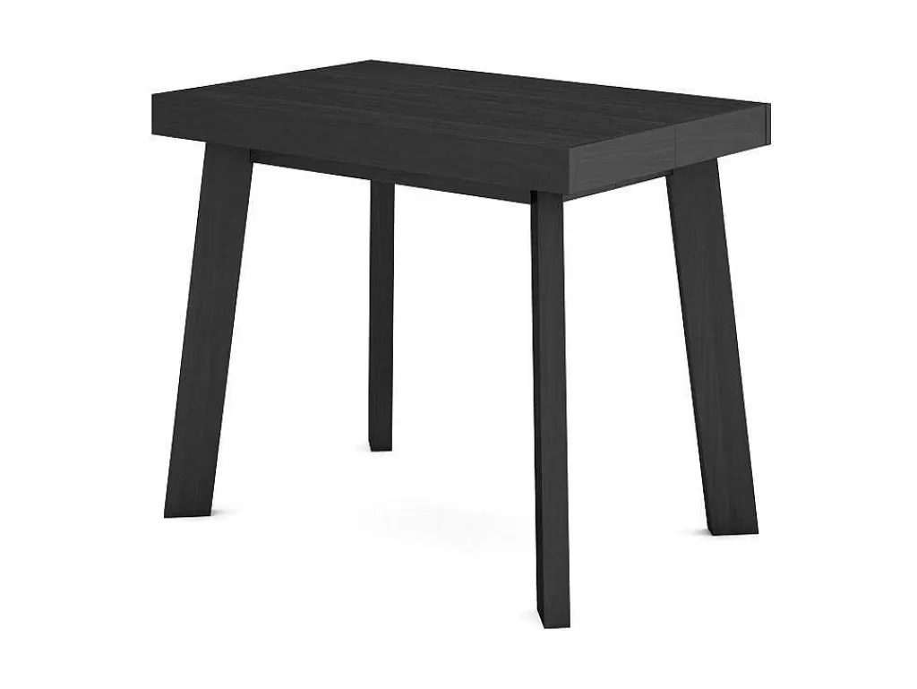 Consola*Skraut Home Mesa Consola Extensivel, 160, Para 8 Péssoas, Pés De Madeira, Preto