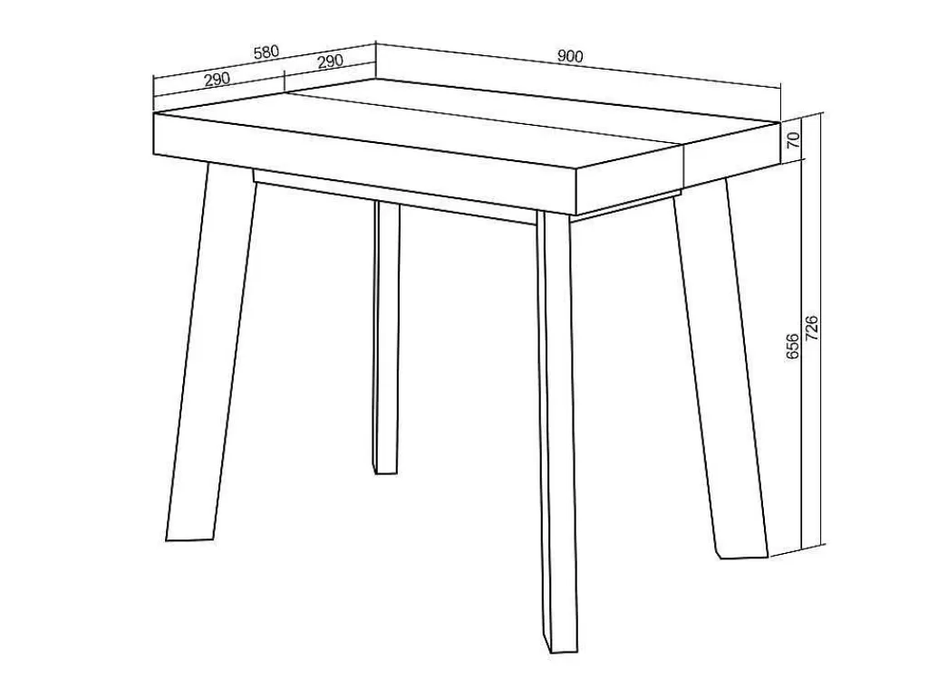 Consola*Skraut Home Mesa Consola Extensivel, 220, Para 10 Péssoas, Pés De Madeira, Carvahlo E Preto