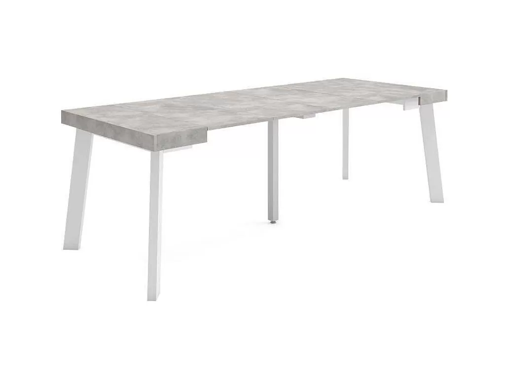 Consola*Skraut Home Mesa Consola Extensivel, 220, Para 10 Péssoas, Pés De Madeira, Cimento