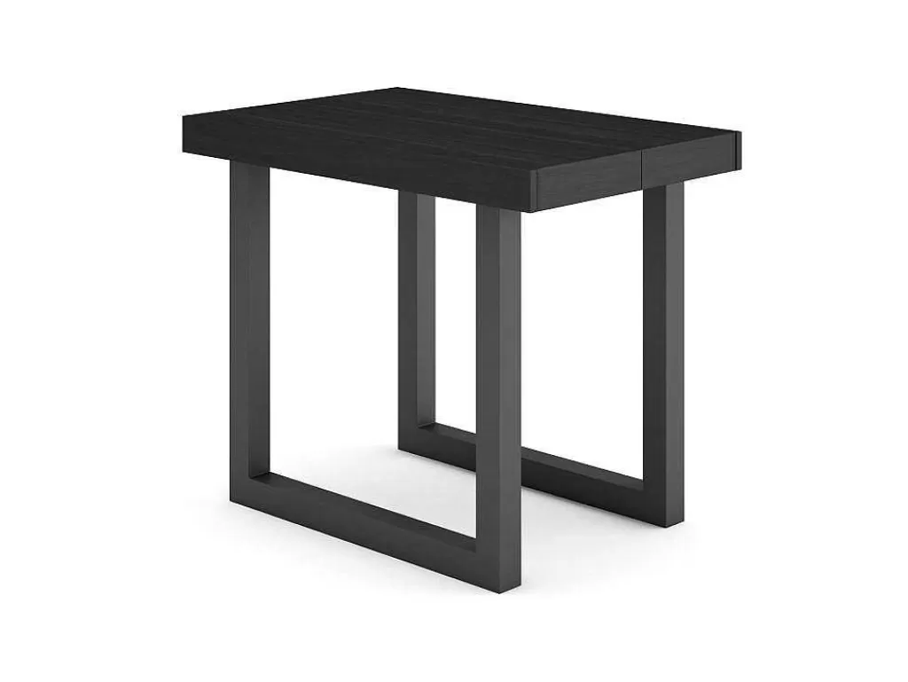 Consola*Skraut Home Mesa Consola Extensivel, 220, Para 10 Péssoas, Pés De Madeira, Preto E Carvahlo