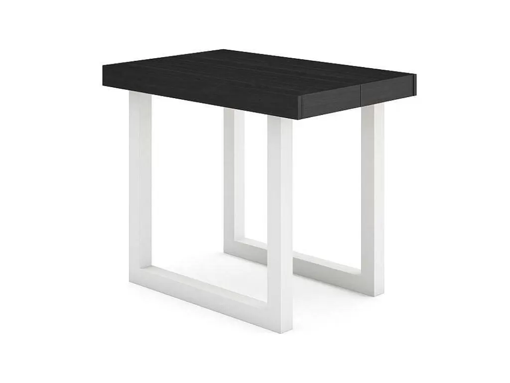 Consola*Skraut Home Mesa Consola Extensivel, 300, Para 14 Péssoas, Pés De Madeira, Preto