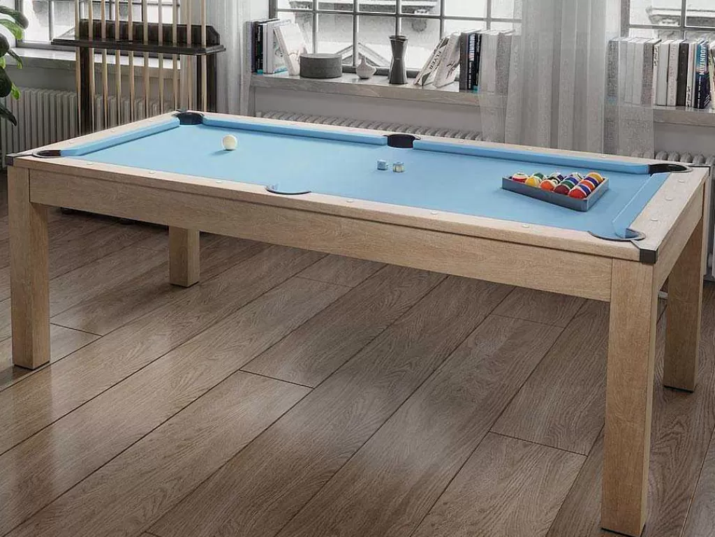 Mesa De Jantar*Vente-unique Mesa Convertivel - Mesa De Bilhar E De Ping Pong Balthazar - 213*112*81.5 Cm - Azul