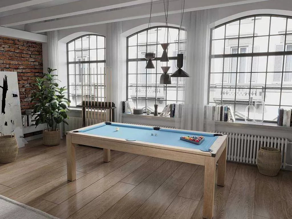 Mesa De Jantar*Vente-unique Mesa Convertivel - Mesa De Bilhar E De Ping Pong Balthazar - 213*112*81.5 Cm - Azul