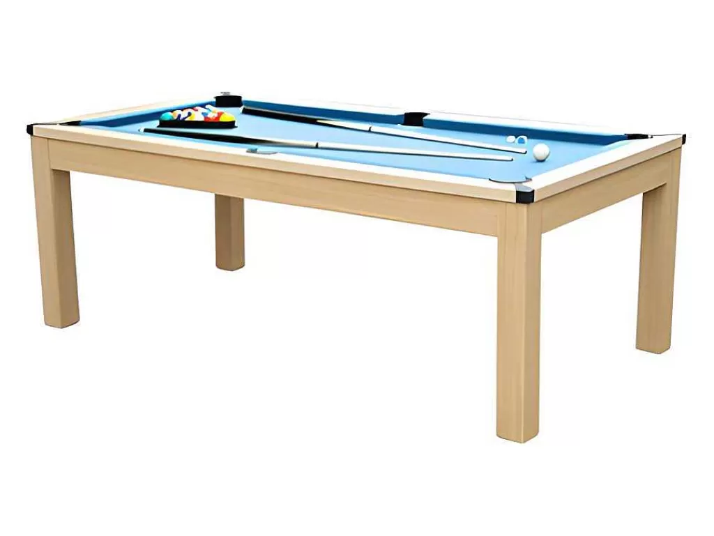 Mesa De Jantar*Vente-unique Mesa Convertivel - Mesa De Bilhar E De Ping Pong Balthazar - 213*112*81.5 Cm - Azul