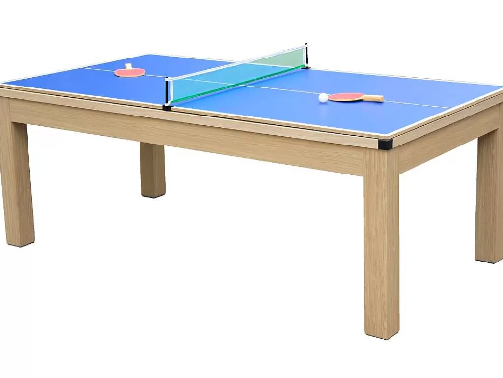 Mesa De Jantar*Vente-unique Mesa Convertivel - Mesa De Bilhar E De Ping Pong Balthazar - 213*112*81.5 Cm - Azul