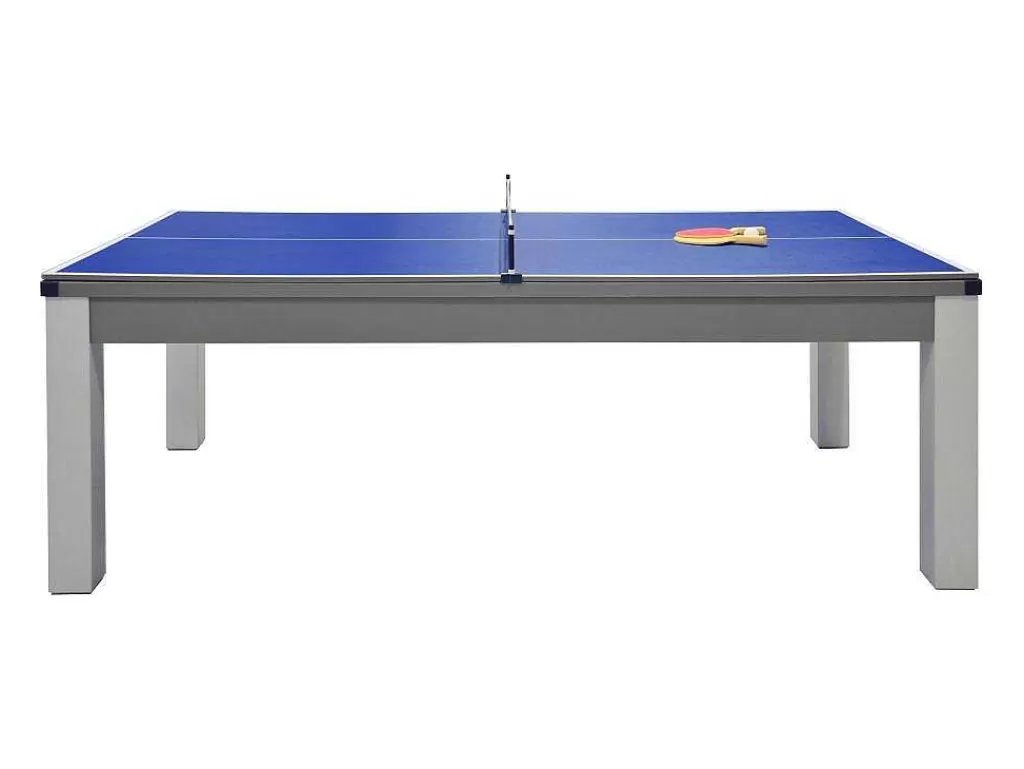 Mesa De Jantar*Vente-unique Mesa Convertivel - Mesa De Bilhar E De Ping Pong Balthazar - 213*112*81.5 Cm - Cinzento