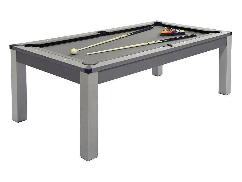 Mesa De Jantar*Vente-unique Mesa Convertivel - Mesa De Bilhar E De Ping Pong Balthazar - 213*112*81.5 Cm - Cinzento