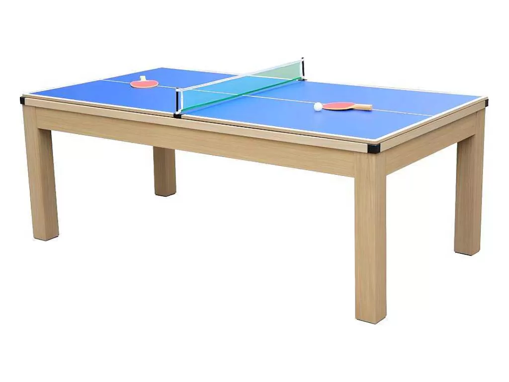 Jogo De Interior*Vente-unique Mesa Convertivel - Mesa De Bilhar E De Ping Pong Balthazar - 213*112*81.5 Cm - Vermelho