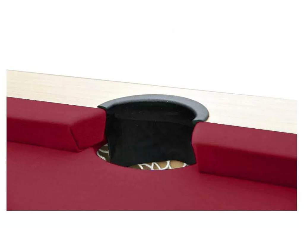 Jogo De Interior*Vente-unique Mesa Convertivel - Mesa De Bilhar E De Ping Pong Balthazar - 213*112*81.5 Cm - Vermelho
