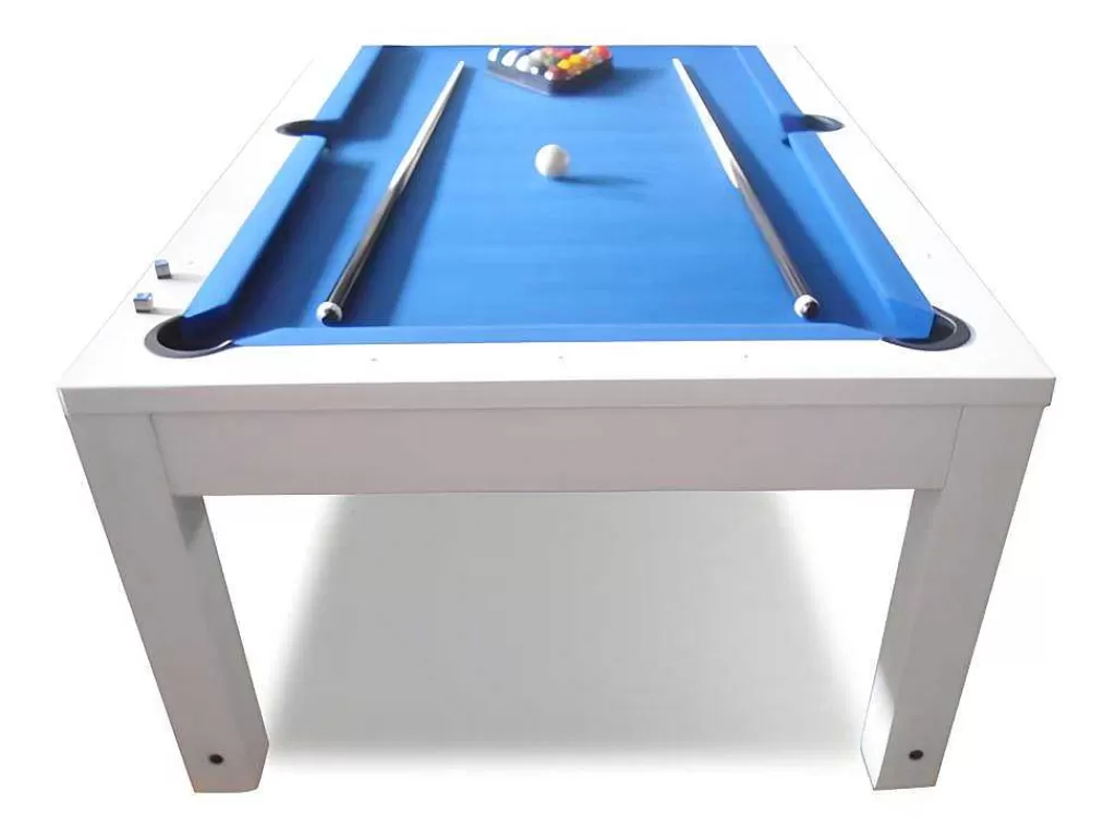 Mesa De Jantar*Vente-unique Mesa Convertivel - Mesa De Bilhar Snooker - Altura Ajustavel - 207*114*79 Cm