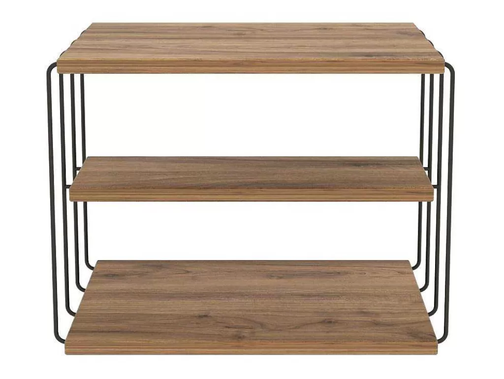 Mesa De Apoio*Vente-unique Mesa De Apoio Com 1 Prateleira Natural Claro E Preto - Brilena