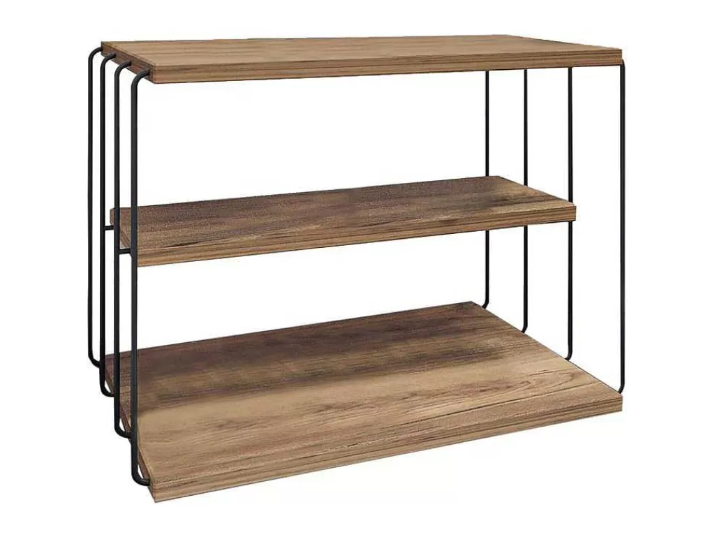 Mesa De Apoio*Vente-unique Mesa De Apoio Com 1 Prateleira Natural Claro E Preto - Brilena