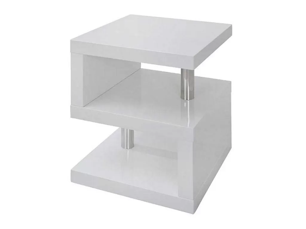 Mesa De Apoio*Vente-unique Mesa De Apoio Lylia - Mdf Lacado A Branco - Com Leds - Branco