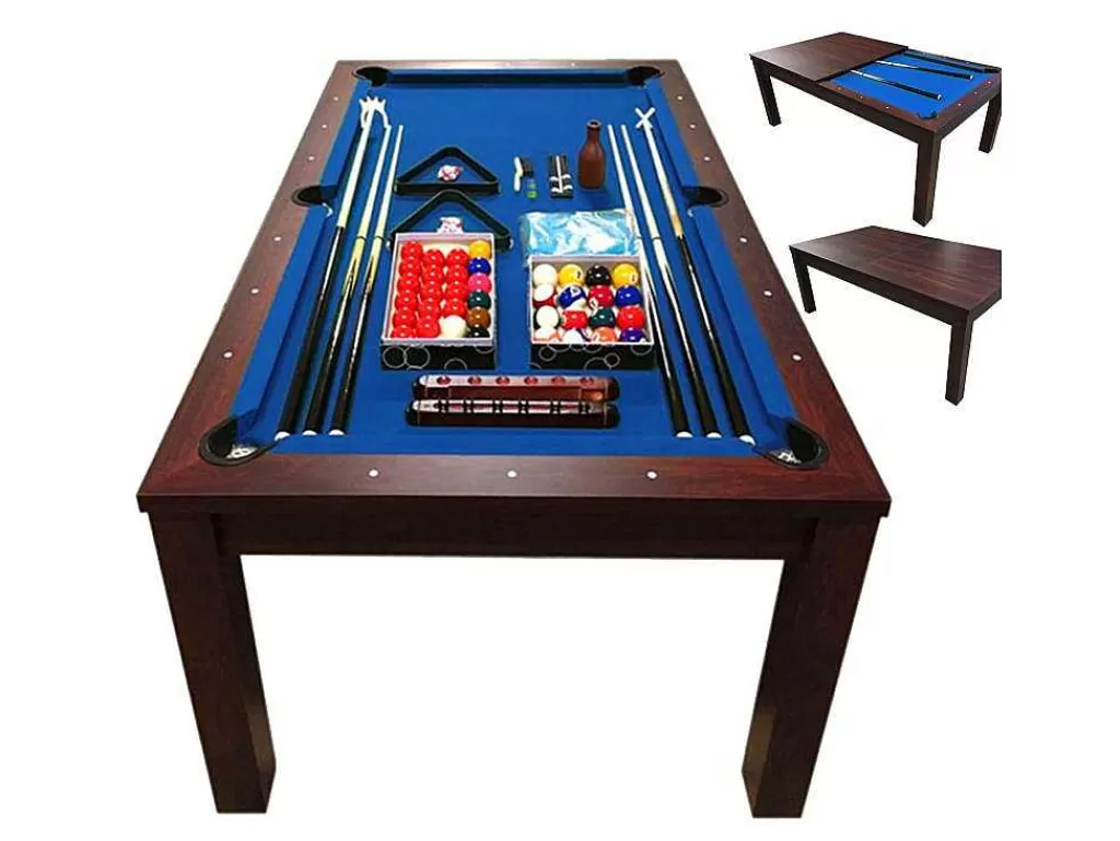 Jogo De Interior*ELITESHOPPING Mesa De Bilhar 7 Pés Azul Conversivel En Mesa Atlantis