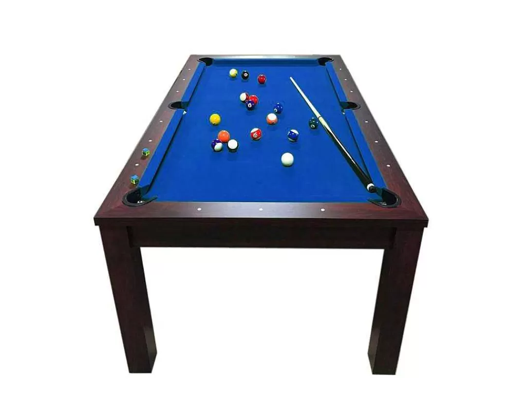 Jogo De Interior*ELITESHOPPING Mesa De Bilhar 7 Pés Azul Conversivel En Mesa Com Bancos Theti