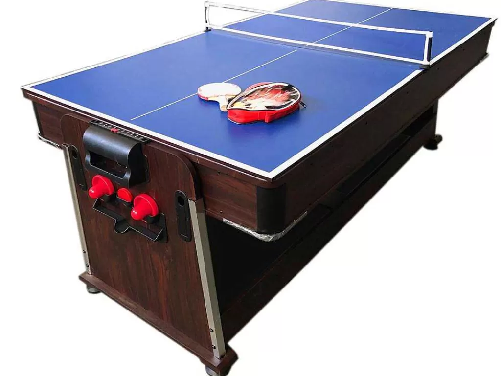 Jogo De Interior*ELITESHOPPING Mesa De Bilhar 7 Pés Multijogo Azul Air Hockey + Ping Pong - Stark