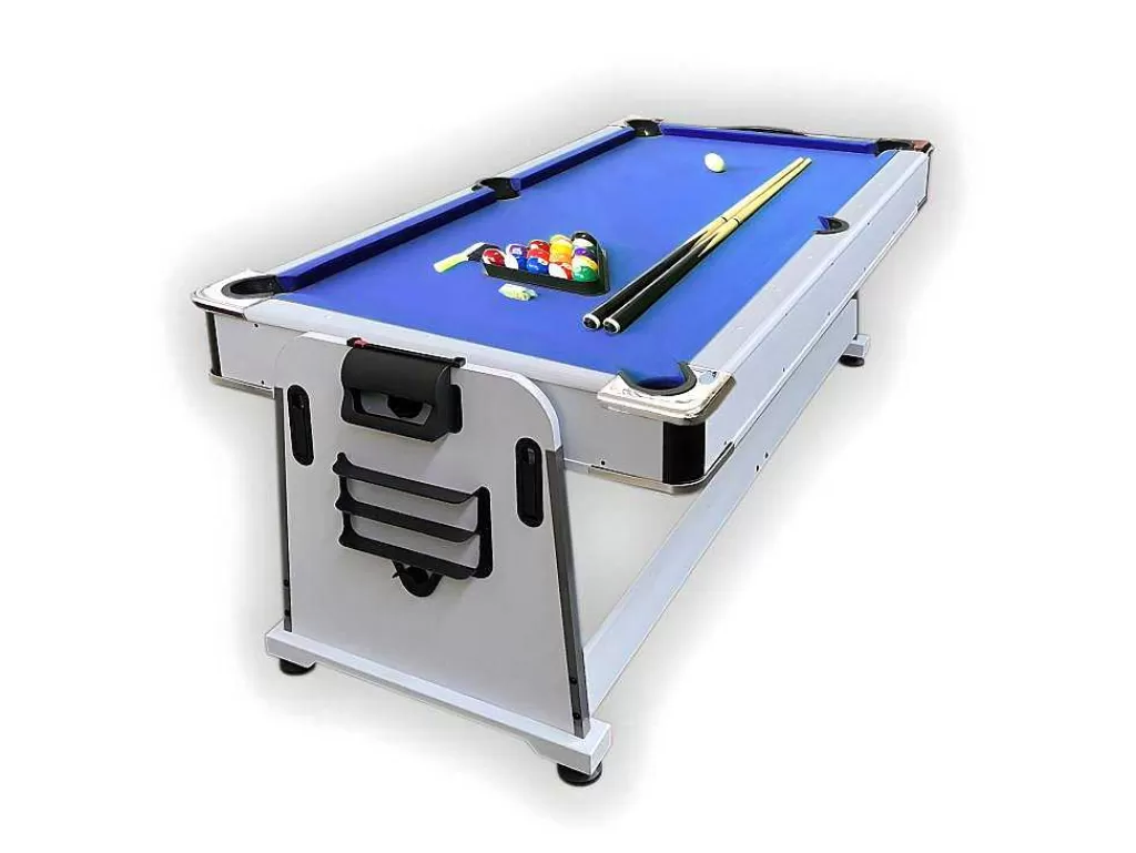 Jogo De Interior*ELITESHOPPING Mesa De Bilhar 7 Pés Multijogo Azul Air Hockey + Ping Pong - Stark White