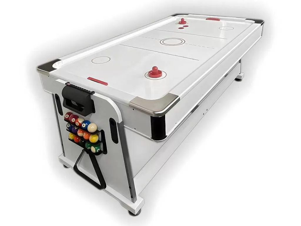 Jogo De Interior*ELITESHOPPING Mesa De Bilhar 7 Pés Multijogo Azul Air Hockey + Ping Pong - Stark White