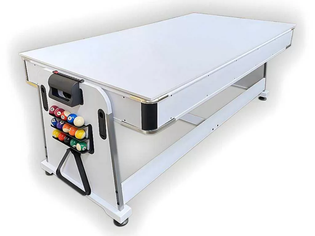Jogo De Interior*ELITESHOPPING Mesa De Bilhar 7 Pés Multijogo Azul Air Hockey + Ping Pong - Stark White