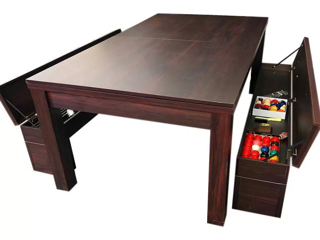 Jogo De Interior*ELITESHOPPING Mesa De Bilhar 7 Pés Verde Conversivel En Mesa Com Bancos Zefiro