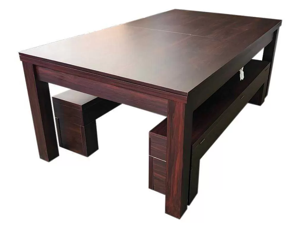 Jogo De Interior*ELITESHOPPING Mesa De Bilhar 7 Pés Vermelho Conversivel En Mesa Com Bancos Etna