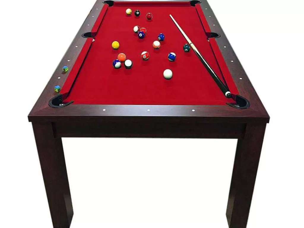 Jogo De Interior*ELITESHOPPING Mesa De Bilhar 7 Pés Vermelho Conversivel En Mesa Estia