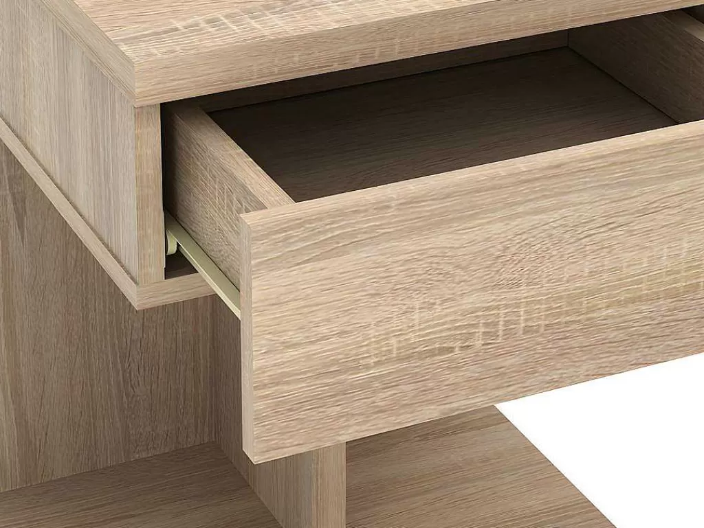 Mesa De Cabeceira*Vente-unique Mesa De Cabeceira Com 1 Gaveta Cor Carvalho - Borla