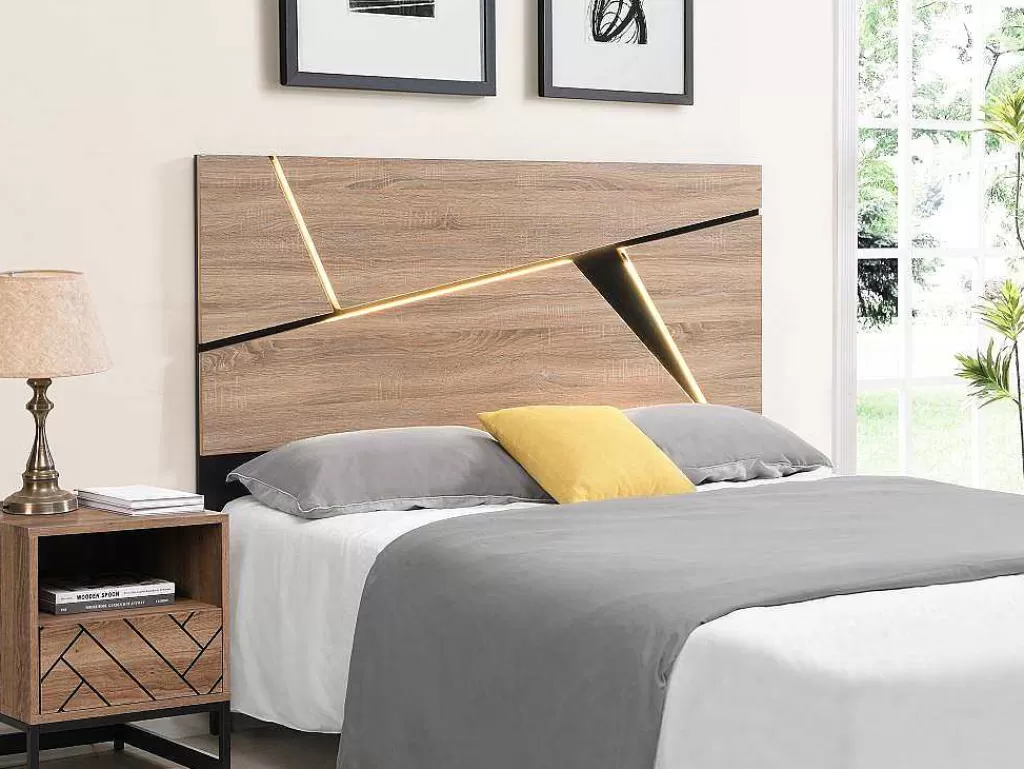 Mesa De Cabeceira*Vente-unique Mesa De Cabeceira Com 1 Gaveta E 1 Nicho Em Mdf E Aco Cor Natural E Preto - Caratana