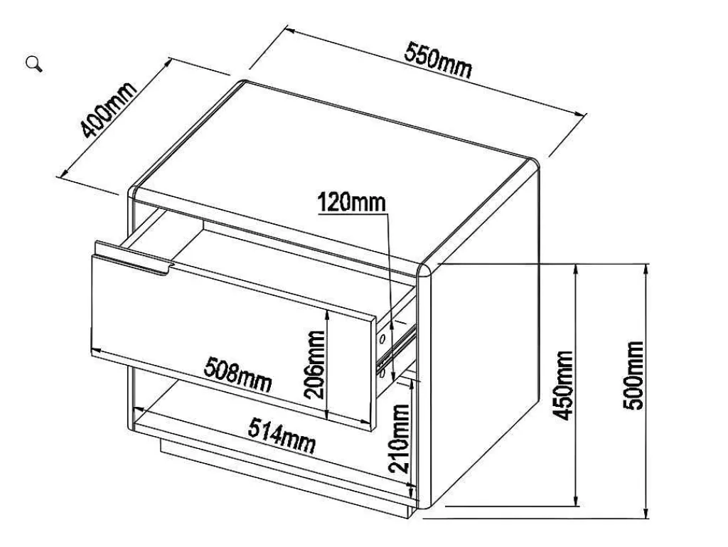 Mesa De Cabeceira*Vente-unique Mesa De Cabeceira Com 1 Gaveta E 1 Nicho Em Mdf Lacado A Branco E Cor Carvalho - Amani