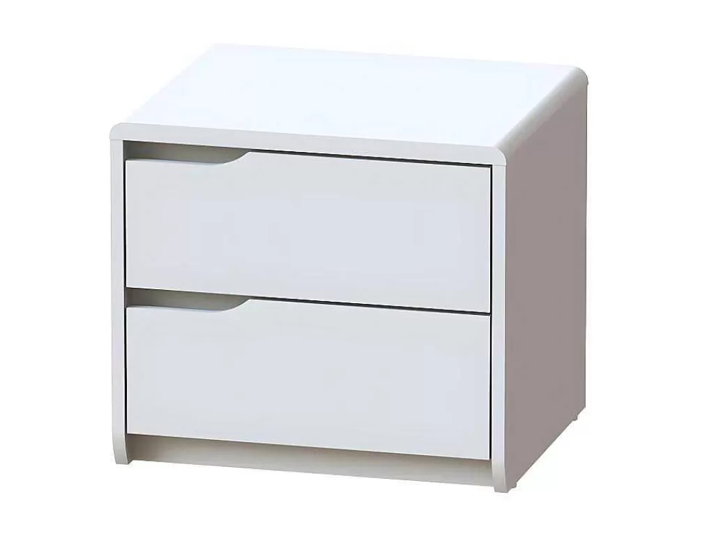 Mesa De Cabeceira*Vente-unique Mesa De Cabeceira Com 2 Gavetas Em Mdf Cor Branco - Lucile Ii