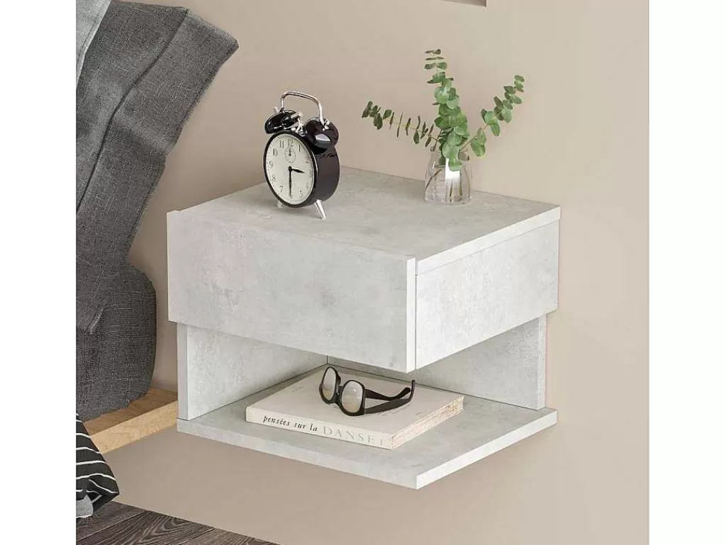Mesa De Cabeceira*Venprodin Mesa De Cabeceira De Parede Luvio - - Pedra 35 Cm