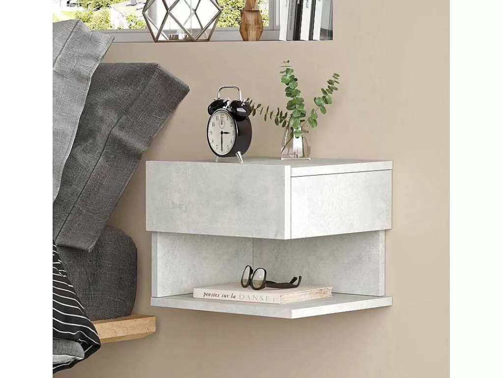 Mesa De Cabeceira*Venprodin Mesa De Cabeceira De Parede Luvio - - Pedra 35 Cm