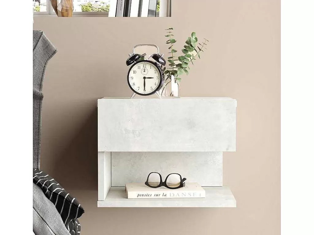 Mesa De Cabeceira*Venprodin Mesa De Cabeceira De Parede Luvio - - Pedra 35 Cm