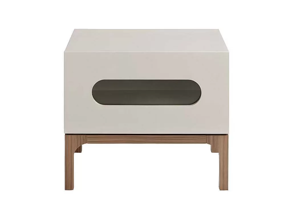 Mesa De Cabeceira*Angel Cerda Mesa De Cabeceira Em Madeira De Nogueira E Cinzento Com Iluminação Interior 7144
