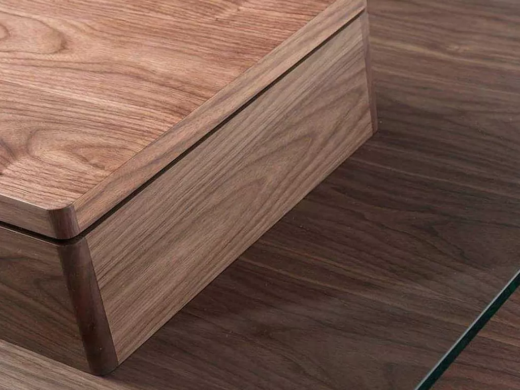 Mesa De Centro*Angel Cerda Mesa De Cafe Em Mdf Folheado A Noz Natural, 0,5Mm De EsPéssura 2017