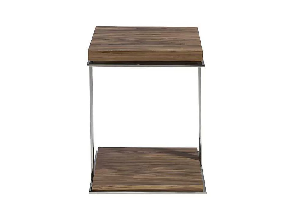 Mesa De Apoio*Angel Cerda Mesa De Canto Com Tampos De Madeira Folheada A Nogueira 2038