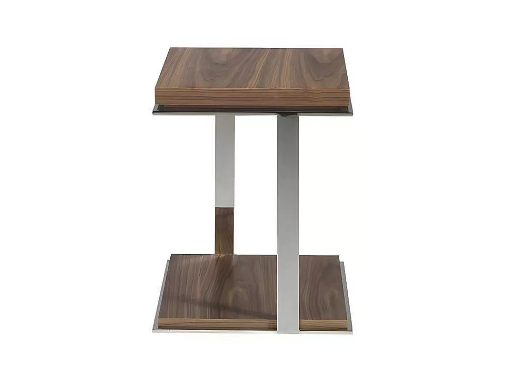 Mesa De Apoio*Angel Cerda Mesa De Canto Com Tampos De Madeira Folheada A Nogueira 2038