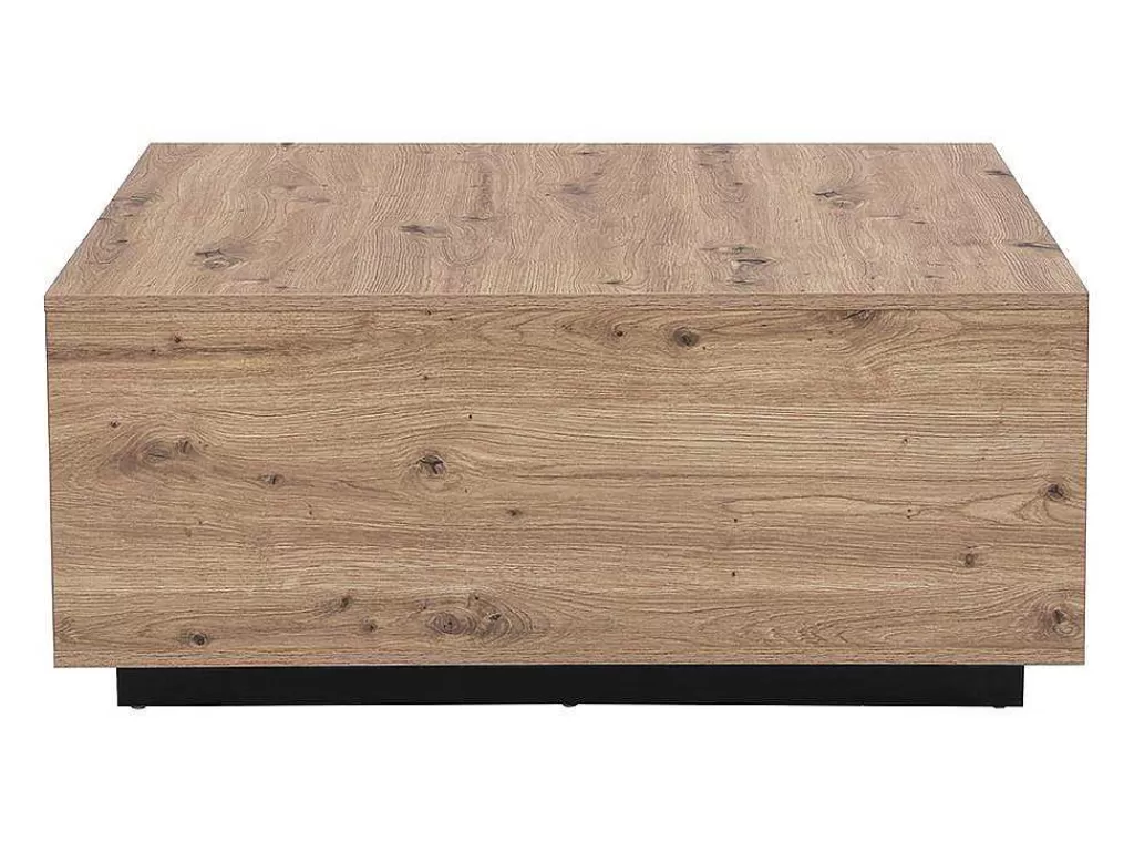 Mesa De Centro*Vente-unique Mesa De Centro 2 Gavetas Em Mdf Cor Natural E Preto - Nalamane