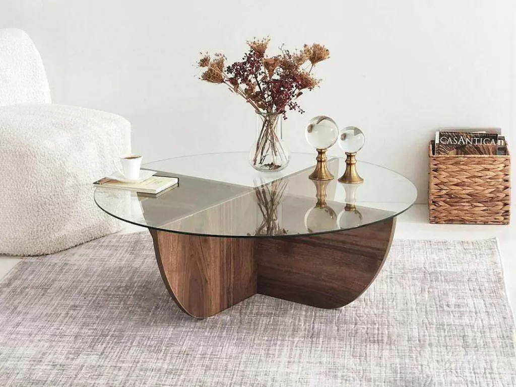 Mesa De Centro*Vente-unique Mesa De Centro Em Vidro Temperado Natural E Transparente - Aysun