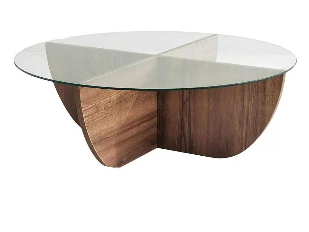 Mesa De Centro*Vente-unique Mesa De Centro Em Vidro Temperado Natural E Transparente - Aysun