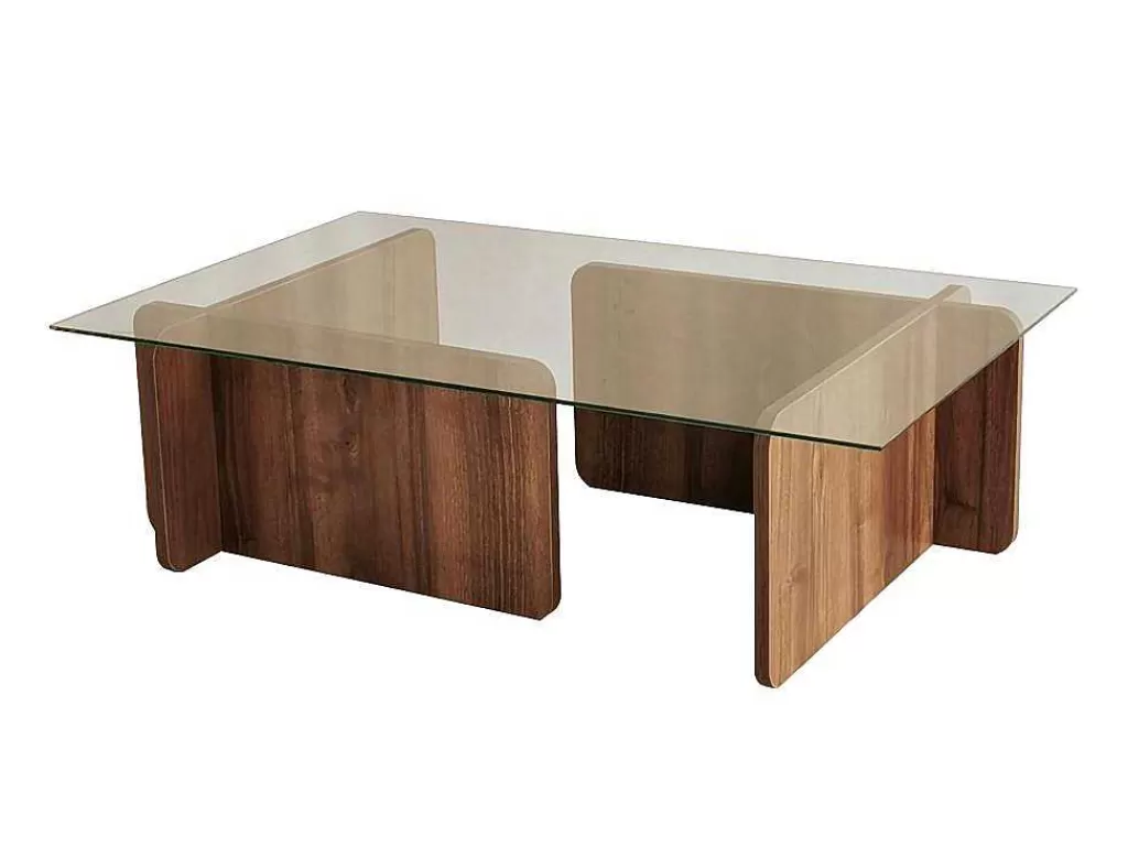 Mesa De Centro*Vente-unique Mesa De Centro Em Vidro Temperado Natural E Transparente - Azra