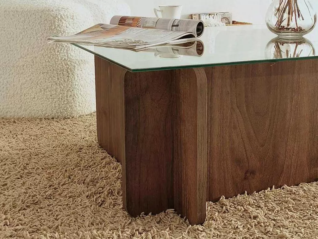 Mesa De Centro*Vente-unique Mesa De Centro Em Vidro Temperado Natural E Transparente - Azra