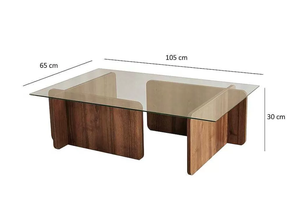 Mesa De Centro*Vente-unique Mesa De Centro Em Vidro Temperado Natural E Transparente - Azra